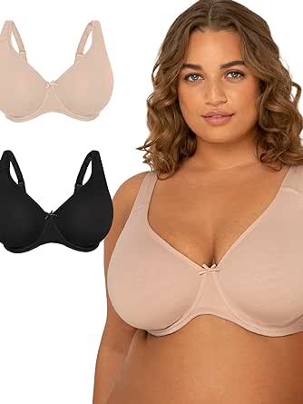 Fit For Me By Fruit of the Loom Women's Plus Size Cotton Unlined Underwire Bra-Pinch-Free Straps - Side and Back Smoothing