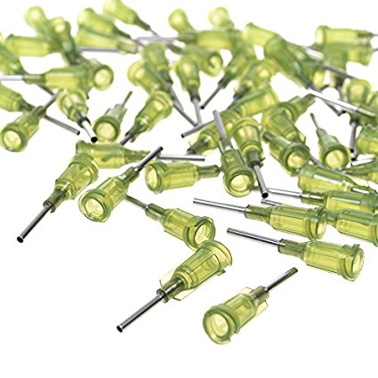 BCP 100pcs Green Color Metal Blunt Tip Dispensing Needle (14G)