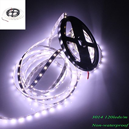 16.4ft/5m 3014 Non-waterproof White LED Strip Light 120leds/m Total 600leds Flexible Ribbon