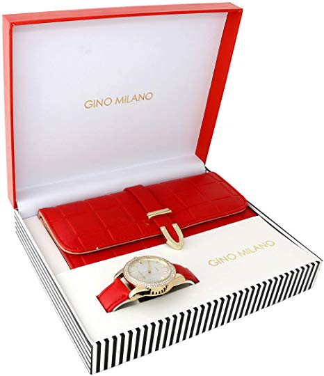Ladies Wallet Sets with Matching Watch - Red