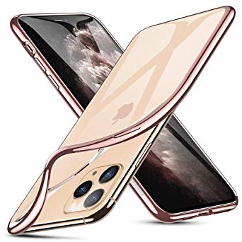 ESR Essential Zero Designed for iPhone 11 Pro Max Case, Slim Clear Soft TPU, Flexible Silicone Cover for iPhone 11 Pro Max, Rose Gold Frame