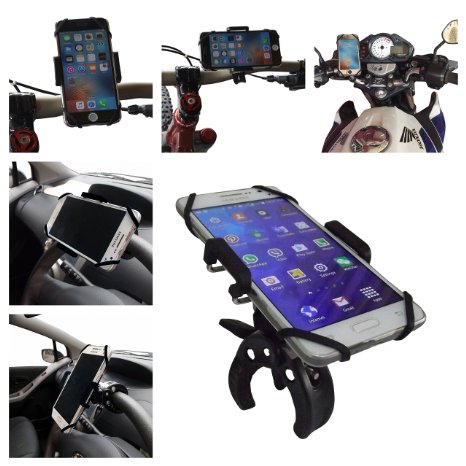 #1 Motorcycle Phone Mount & FREE Cell Phone Lanyard! Sleek Handlebar Holder for Motorcycle, Bike & Bicycle (or Steering Wheel for Car). All Smartphones & GPS Devices - Samsung, iPhone, Garmin etc!