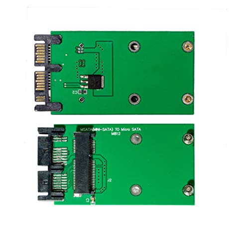 QNINE mSATA SSD to 1.8" Inch Micro SATA Adapter, Mini PCI-E SATA HDD Hard Disk Drive Converter Card