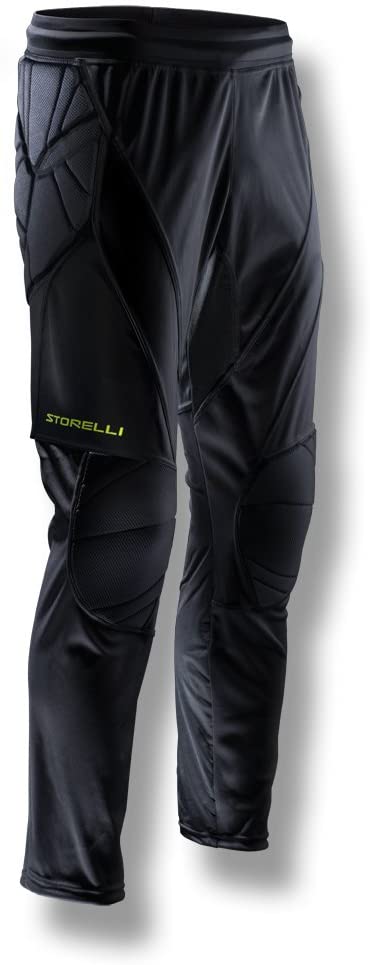 Storelli ExoShield Goalkeeper Pants | Full-Length Padded Soccer Pants | Premium Hip and Knee Protection | Black | Youth Large