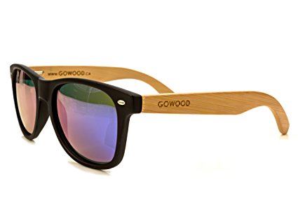 Bamboo Wood Wayfarer Sunglasses For Men & Women with Polarized Lenses