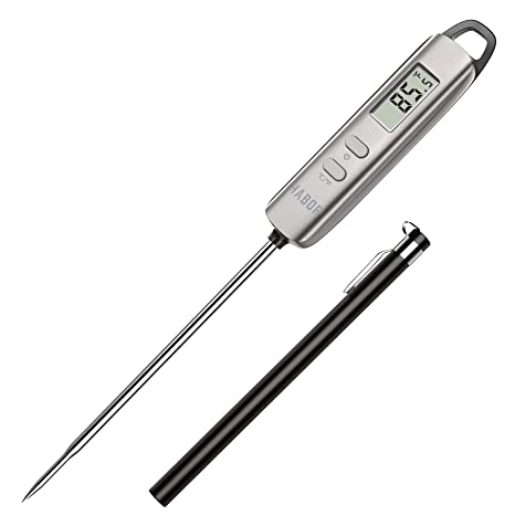 Homasy Thermometer Digital Waterproof Cooking Thermometer with Backlight, 5.8" Long Probe, ºF/ºC, Auto-Off for BBQ Grill Kitchen Baking Turkey Candy Water Milk