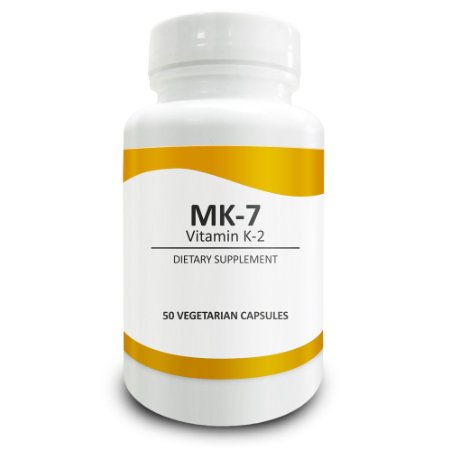 Pure Science Vitamin K2 120mcg (MK-7) - Increases Bone Mineral Density, Promotes Bone Health, Reduces Vulnerability To Fractures - Gluten Free - 50 Vegetarian Capsules