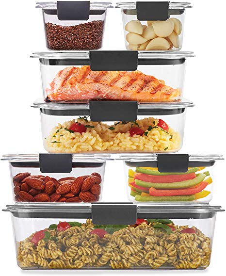 Rubbermaid 2108377 Brilliance Storage 14-Piece Plastic Lids | BPA Free, Leak Proof Food Container, Clear