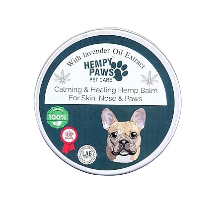 Hempypaws Pet Healing & Calming Balm Paw Cream for Dogs with Natural Ingredients - Paw Butter for Dogs | Heals, Moisturizes & Softens Dry Chapped Paws, Cracked Elbows - 50Gm