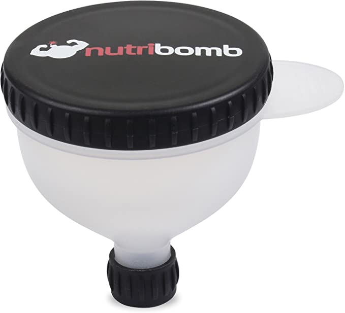 Nutribomb Large Fill N Go Funnel - Protein Funnel - Water Bottle Funnel