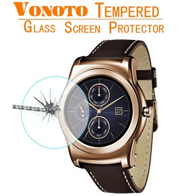 LG G Watch Urbane W150 Tempered Glass Screen Protector,VONOTO 0.3mm 9H Thickness Tempered Glass Screen Protector for LG G Watch Urbane W150 (LG G Watch Urbane W150)