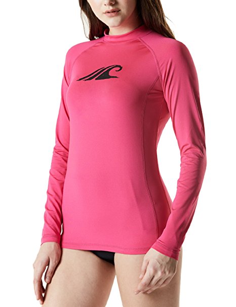 Tesla Women's UPF 50 Swim Shirt Rashguard Short/Long Sleeve FSR Series