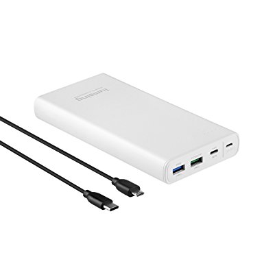 Lumsing 10000mAh Power Bank, Quick Charge 3.0 USB-C Portable Charger with Smart Charging Technology for iPhone, iPad, Smartphones and Tablets (white)