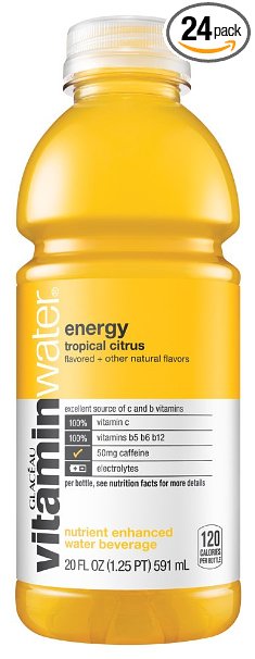 Glaceau Vitamin Water, Energy Tropical Citrus, 20-Ounce Bottles (Pack of 24)