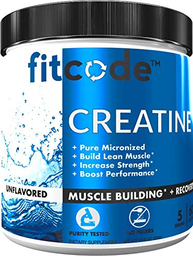 Fitcode Creatine Monohydrate 5 Grams of Pure micronized creatine monohydrate for Muscle Building, Recovery Strength & Stamina, unflavored Powder 60 Servings