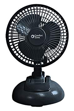 Comfort Zone CZ6XMBK 2-Speed 6-inch Clip Fan with Base and Adjustable Tilt