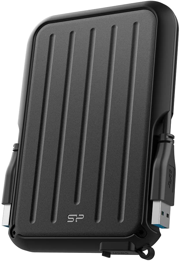 Silicon Power 4TB USB-C USB 3.0 Rugged Portable External Hard Drive Armor A66, Military-Grade Shockproof/Water-Resistant for PC, Mac and iPad Pro, Black