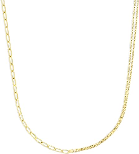 Amazon Essentials Plated Paperclip and Cable Chain 18"