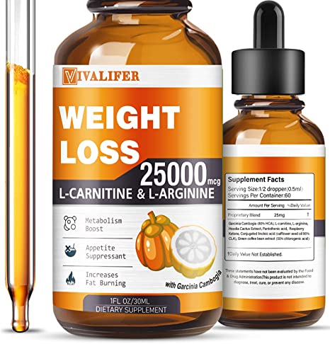 Weight Loss Drops, Keto Diet Drops for Fat Burner, Natural Metabolism Booster and Appetite Suppressant Supplement, Weight Management Support Energy Boost with L-Carnitine, L-Arginine - 1 Fl Oz