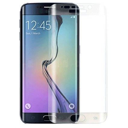 Samsung S6 Edge Clear Tempered glass Screen protector3D Curved Easy Bubble-Free Installation HD Ultra Clear Scratch Proof Gorilla glass and Heavy Duty shatterproof with 9H Hardness by SS TECH® (Glitter on the Edge Helps Product to stick Properly)