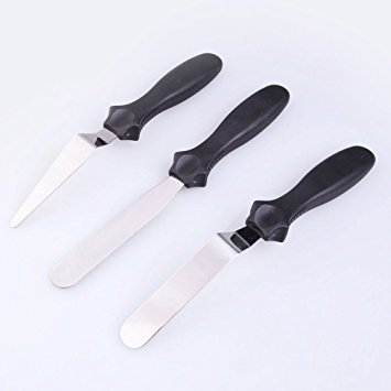 Vktech 3 in 1 Stainless Steel Multi-function Cake Knife Cake Spatula Tool Black