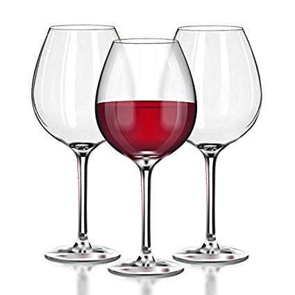 Unbreakable Red Wine glasses by TaZa - 100% Tritan Dishwasher-safe, shatterproof plastic wine glasses - Smooth Rims -Set of 4 (22oz Stemmed Red)