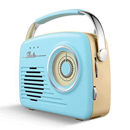 UKayed Retro 1950s Vintage AM/FM Radio SD/USB MP3 Playback & Jack (Blue)