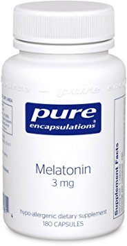 Pure Encapsulations - Melatonin 3 mg. - Hypoallergenic Supplement Supports Natural Sleep Cycle* - 180 Capsules