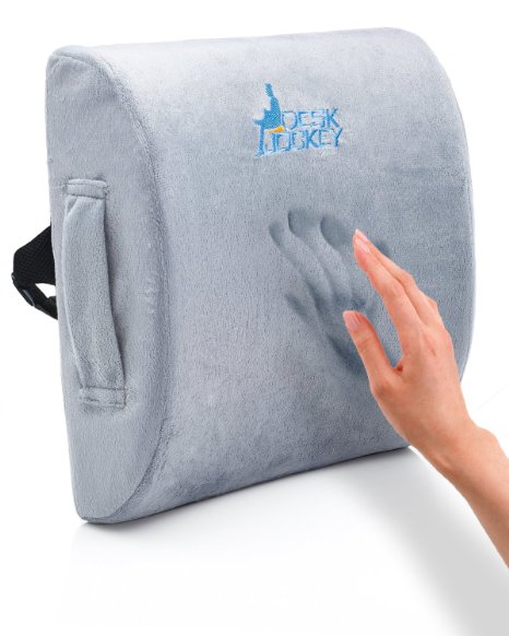 Desk Jockey Therapeutic Grade Lumbar Support Cushion for Lower Back Pain Driving Seat