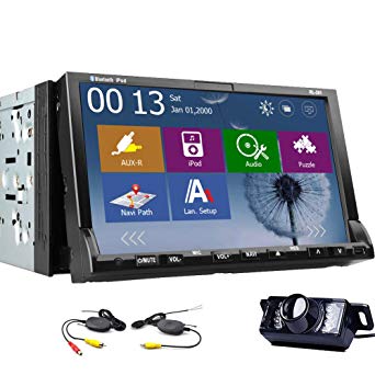 CD Free Wireless Camera Included vw 7 inch 2 Din TFT Screen HD Windows CE 8 in Dash Car Logo DVD Player with,USB for USB/SD iPod iPhone4 5s 6 Input,Navigation Ready FM/AM Gp