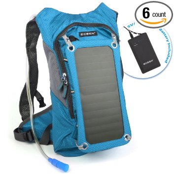 ECEEN Solar Backpack, 7 Walls Solar Panel Bag, With 10000mAh Power Battery Pack Charge for Smart Cell Phones and Tablets, GPS, eReaders, Bluetooth Speakers, Gopro Cameras etc.