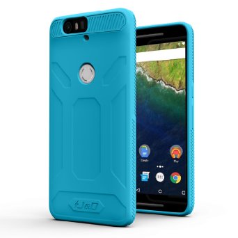 Nexus 6P Case, J&D [Drop Protection] Google Nexus 6P Case [Slim Cushion] Shock Resistant Protective Premium Jelly Case Slim Case for Nexus 6P (Blue)