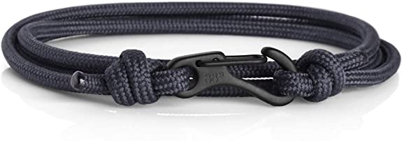 Eighty Eight Degrees Carabiner Climbing Bracelet, Made from Stainless Steel and Paracord, Handmade in The UK, Adjustable