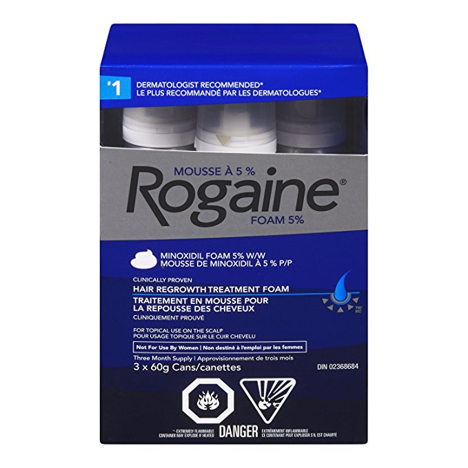 Rogaine Men's 5% Minoxidil Foam - Hair Loss & Thinning Treatment, 3 Month Supply