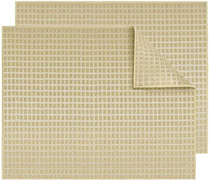 Topsky 2 Pack Dish Drying Mats for Kitchen, Microfiber Dish Bottle Drying Pad Super Absorbent, Kitchen Counter Mat (15"x20") (Beige)