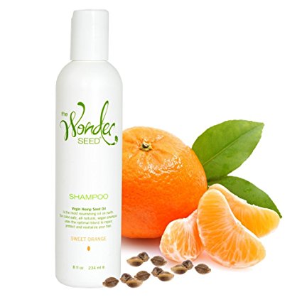 The Wonder Seed Hemp Shampoo - All Natural Organic Formula - Vegan Friendly Blend - Best Solution for Dry Itchy Scalp/ Dandruff/ Oily Hair & More - Proudly Cruelty Free (Sweet Orange) 8oz