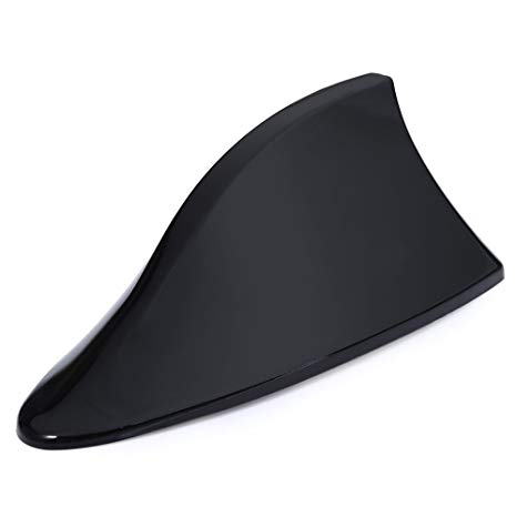 AUTOLOVER Universal Antenna Car With Blank Radio Shark Fin Antenna Shark Fin Shaped Radio Signal Decorative(BLACK)
