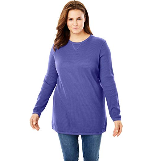 Woman Within Plus Size Thermal Sweatshirt