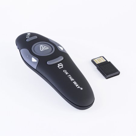 ON THE WAY®RF2.4GHz Wireless PPT Presenter Mouse Remote with Powerpoint Remote Control Laser Pointer