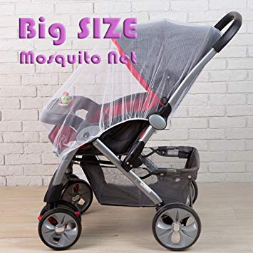 Mosquito Net, Bug Net for Baby Strollers Infant Carriers Car Seats Cradles Cribs,Beds,PacknPlays,Carriers, Car Seats, Baby Fly Screen Protection (White, Large) 35.4" x 29.5"