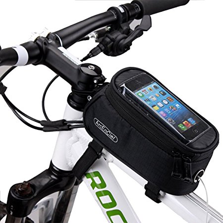 ArcEnCiel Bicycle Tube Frame Cycling Pannier Water Resistant Bike Bag & 5.5 inch Mobile Phone Screen Touch Holder