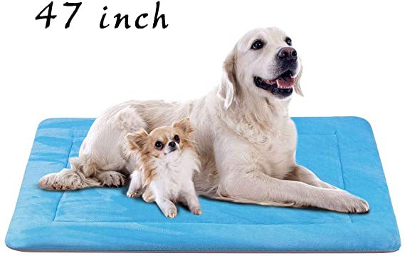 JoicyCo Dog Bed Crate Pad Mat 35"/42"/47" Washable Pet Bed Cat Beds Soft Dog Mattress- Anti-Slip Kennel Pad Luxury Color