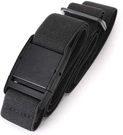 No Show Stretch Belt for Women Elastic Belt with Flat Buckle for Jeans Pants