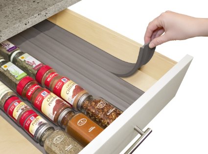 YouCopia SpiceLiner In Drawer Spice Organizer 6-Pack 24 Bottles Warm Gray