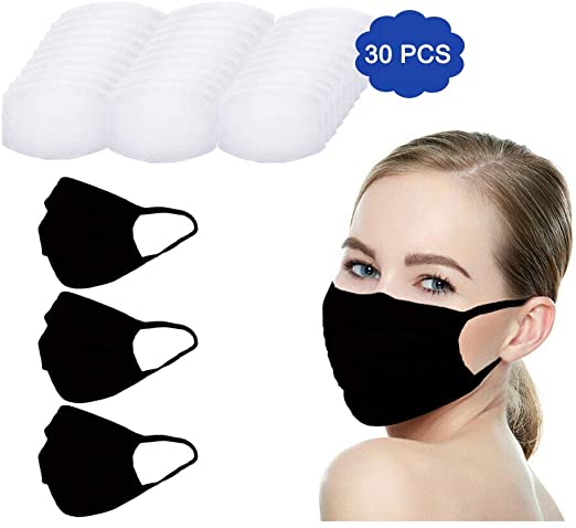 (IN STOCK) MADE IN USA Washable Reusable Anti-dust Mouth Face Protection Double Layer Covering 3 Pack With Filters (30 PCS)