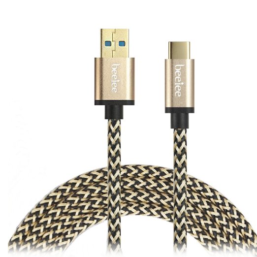 Type C Charge Cable, Beeiee® Nylon Weave 6ft USB 3.1 Type C to USB 3.0 Charge Data & Sync Transfer Cable for Nexus 6P,Nexus 5X,Oneplus 2 and Other Type-C Supported Devices