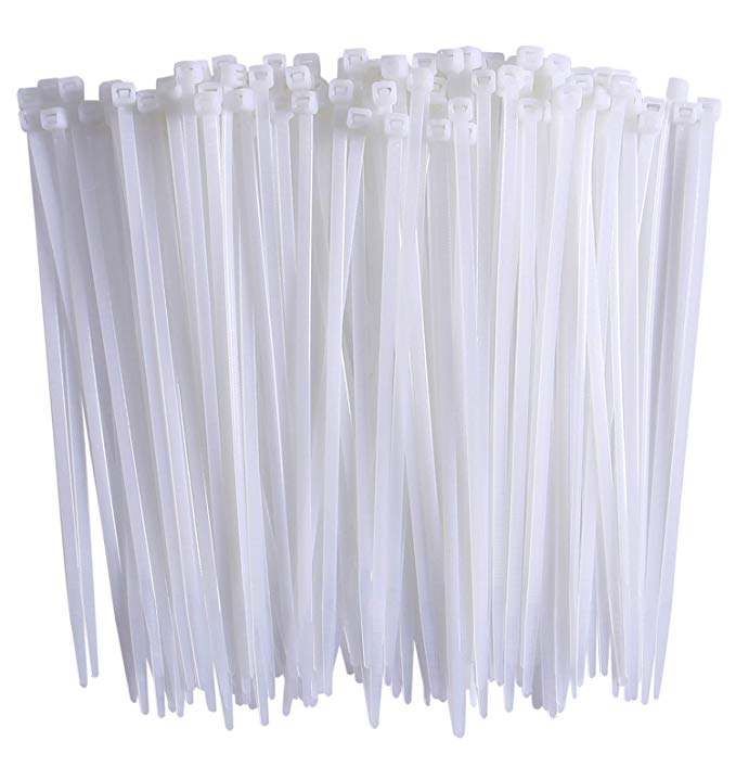 150 PCS Nylon Cable Ties, Multi-Purpose White Cable Ties Self-Locking Small Zip Ties Heavy Duty Zip Ties, Indoor and Outdoor UV Resistant, 8 Inch