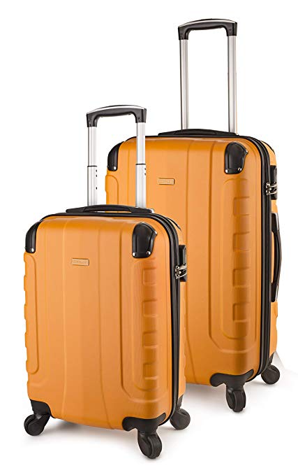 TravelCross Chicago Luggage Lightweight Spinner Set - Orange, 2 Piece (20'' / 24'')