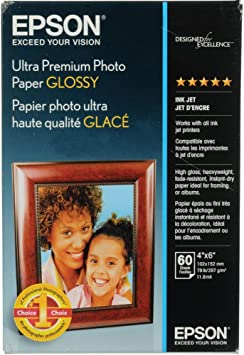 Epson Ultra Premium Photo Paper Glossy (4x6 Inches, 60 Sheets) (S042181)