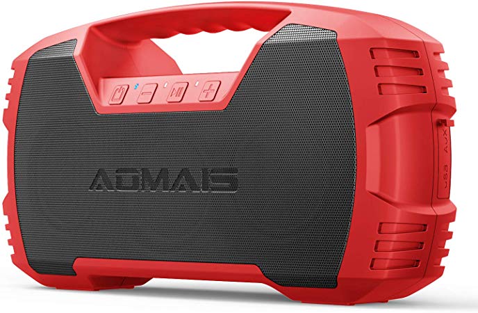 AOMAIS GO Bluetooth Speakers,Waterproof Portable Indoor/Outdoor 30W Wireless Stereo Pairing Booming Bass Speaker,30-Hour Playtime with 8800mAh Power Bank,Durable for Home Party,Camping(Red)